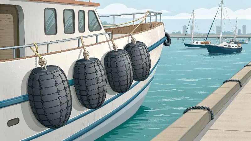 A bright orange lifebuoy with reflective tape.